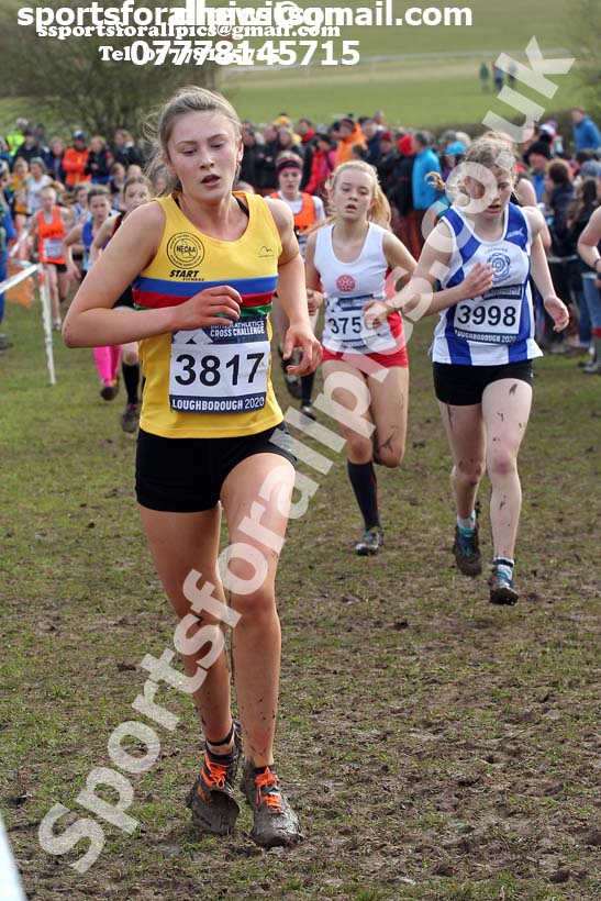 Girls under-15s, 2020 British Athletics Inter Counties Cross Country Champs., Prestwold Hall, Loughborough. Photo: David T. Hewitson/Sports for All Pics
